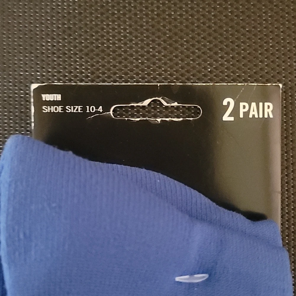 LOUISVILLE SLUGGER YOUTH BASEBALL SOCKS: 2 PAIR: BLUE: SIZE 10-4